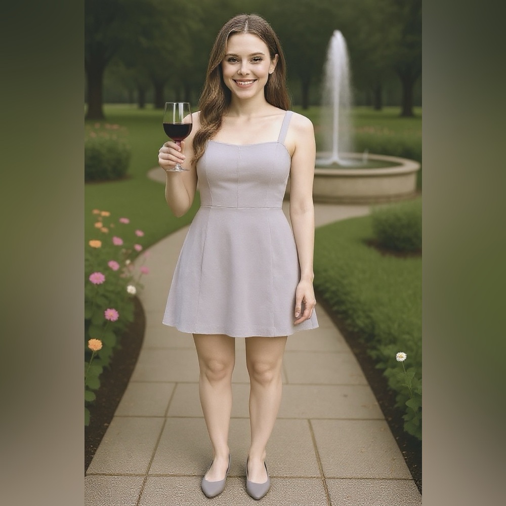 Chic WILFRED Pale Gray Dress | Zipper Back | Size 6